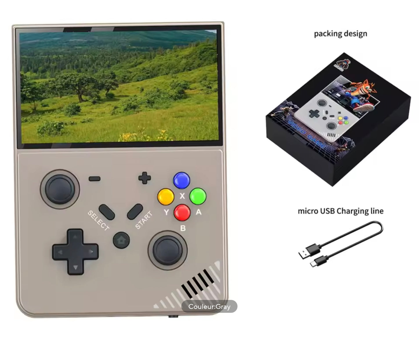 30000 jeux gratuits Console de jeu portable Mini lecteur de jeu portable Open Source Écran HD 4,3 pouces pour PSP/PS1/N64...